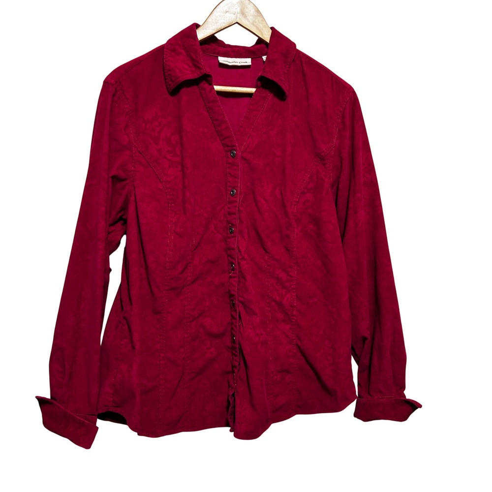 Coldwater Creek Rich Burgundy Button-Down Shirt
